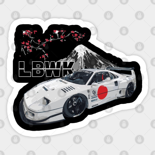 f40 liberty walk lbwk bodykit widebody stance turbo Sticker by cowtown_cowboy